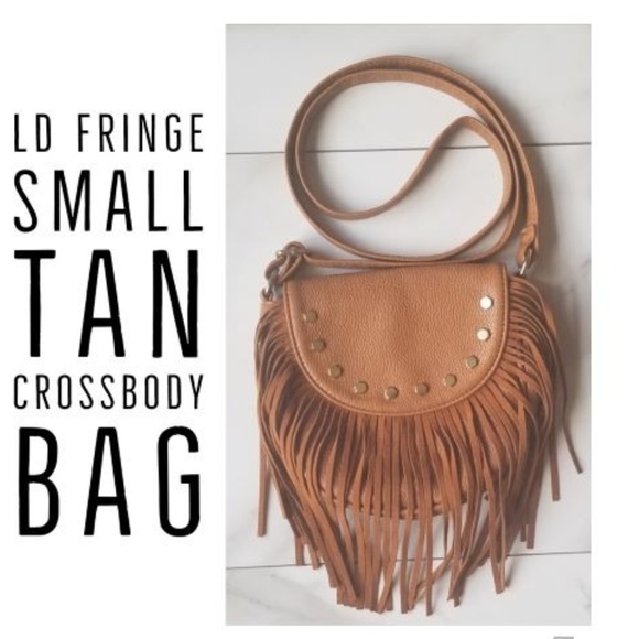 LD Handbags - LD SMALL FRINGE SHOULDER/CROSSBODY BAG, TAN